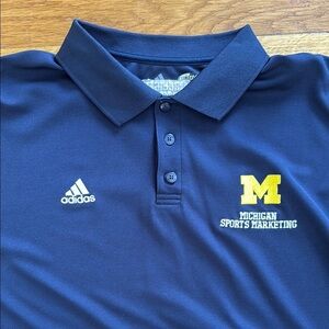 Adidas University of Michigan Sports Marketing U of M Polo Shirt Men XL